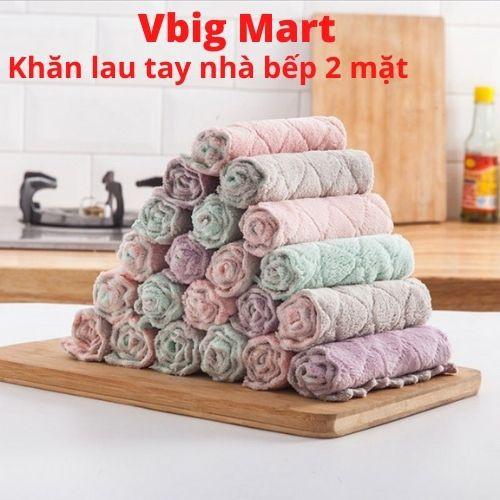 Combo 5 khăn lau tay nhà bếp 2 mặt siêu mềm mịn