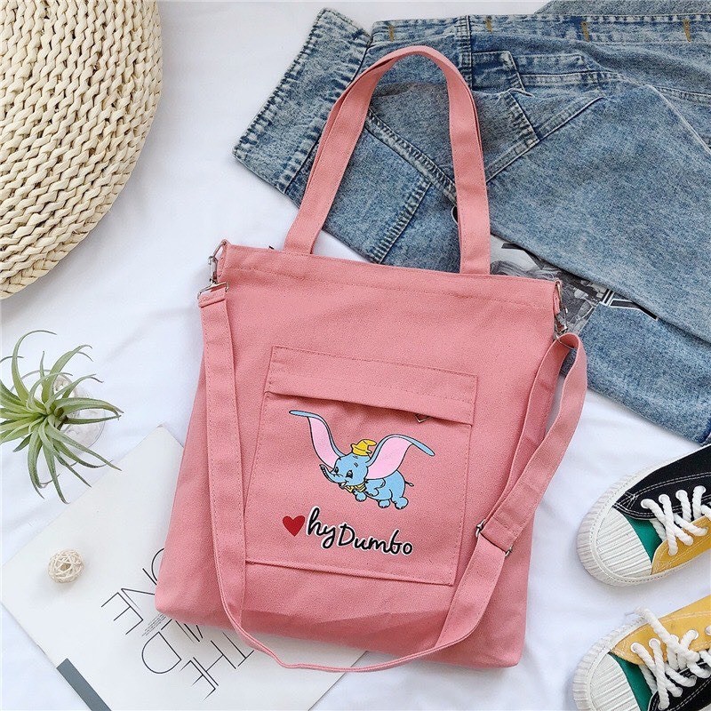 Túi Tote Vải Bố Nữ Ulzzang Hot Trend Kita Unisex - Mẫu Con Voi - Ảnh thật