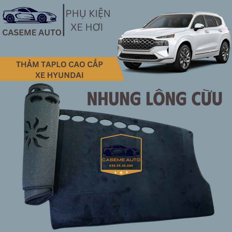 [HYUNDAI] Thảm Taplo 3 Lớp Dành Cho Các Xe Hãng HYUNDAI, Nhung Lông Cừu Cao Cấp - Hàng Chính Hãng