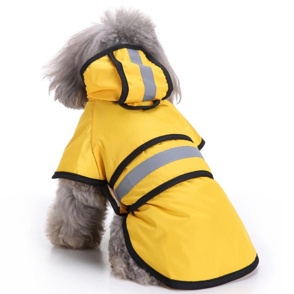 Dog Raincoat Raincoat Reflective Rain Rainwear Safety for Small Dog Yellow S