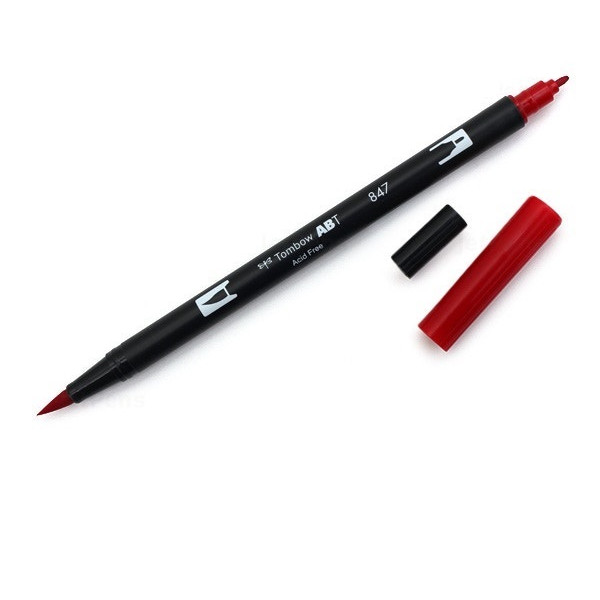 Bút lông cọ hai đầu Tombow ABT Dual Brush Pen - Brush/ Bullet - Crimson