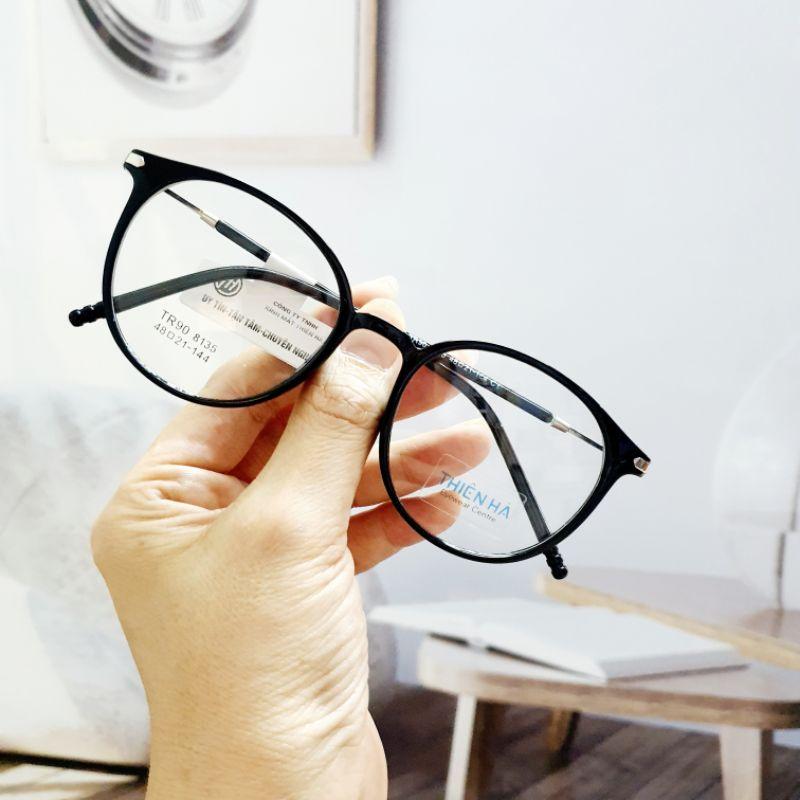Gọng kính tròn nữ THIÊN HÀ OPTICAL TH8135 dáng tròn chất liệu nhựa nhẹ thời trang đeo giả cận nhiều màu