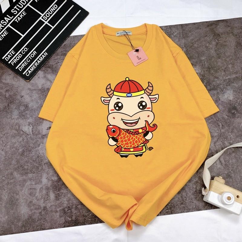 ÁO THUN UNISEX TRÂU TẾT 2021 SIZE M L XL
