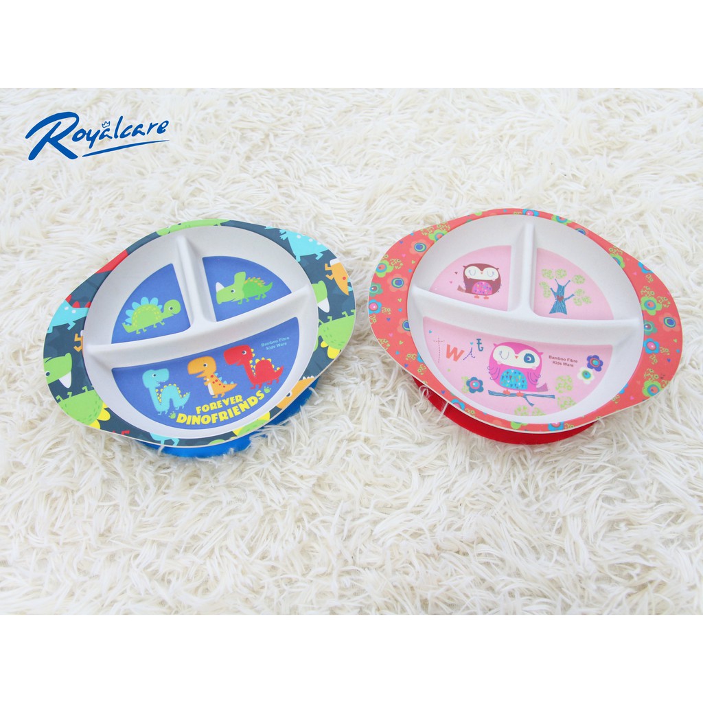Khay ăn chia ngăn cho bé bamboo khay ăn bé ăn dặm BLW - Royalcare 0720-RC-7920