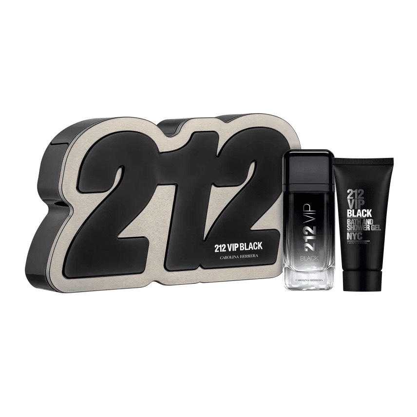 Bộ Sản Phẩm Nước Hoa Nam Carolina Herrera 212 Vip Men Black Gift Set Edp 100Ml + Shower Gel 100Ml