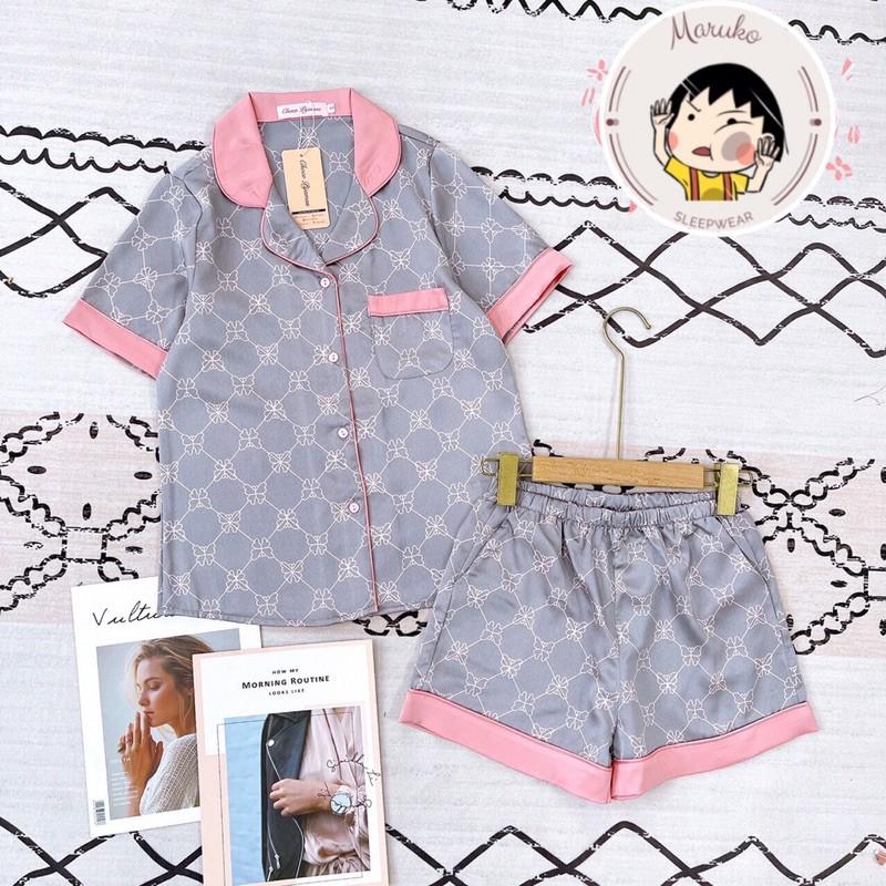 Bộ ngủ Choco Pijama lụa tơ mềm - Set quần đùi