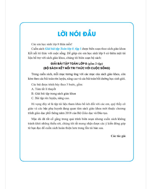 Sách - Giải Bài Tập Toán 8 - tập 1 (Bộ Sách Kết Nối Tri Thức Với Cuộc Sống) #huongbook