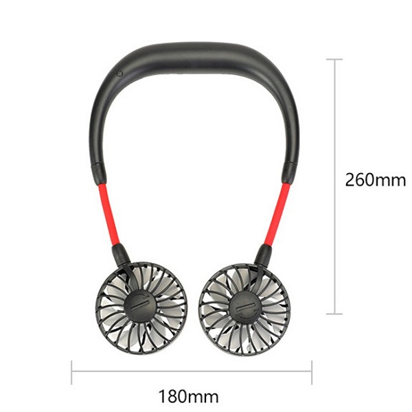Quạt Mini Mùa Hè Đeo Cổ Tích Điện Gấp Gọn, Điều Chỉnh Hướng Theo Ý Muốn Tiện Dụng - Giao Màu Ngẫu Nhiên