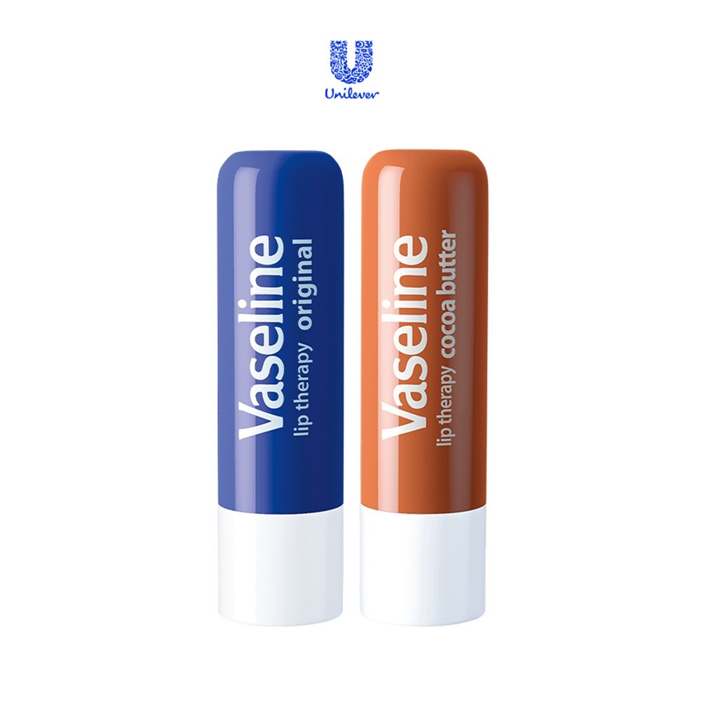 Bộ 2 son dưỡng môi Vaseline dạng thỏi Lip Therapy Stick: Bơ Cao Cao và Mềm mịn ( 4.8g x2)