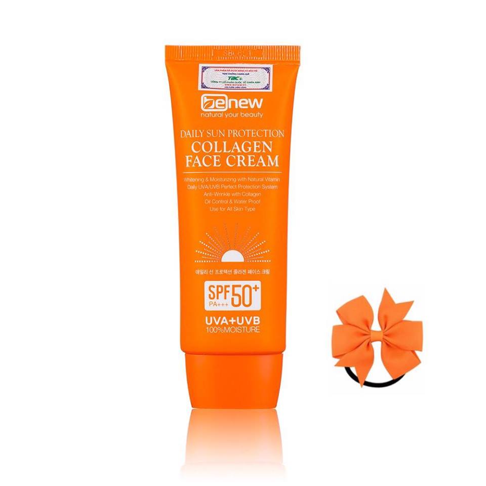 Kem chống nắng cao cấp dành cho da mặt Benew Daily Sun Protection Collagen Face Cream 70ml - [ tặng dây cột tóc nơ - màu ngẫu nhiên ]