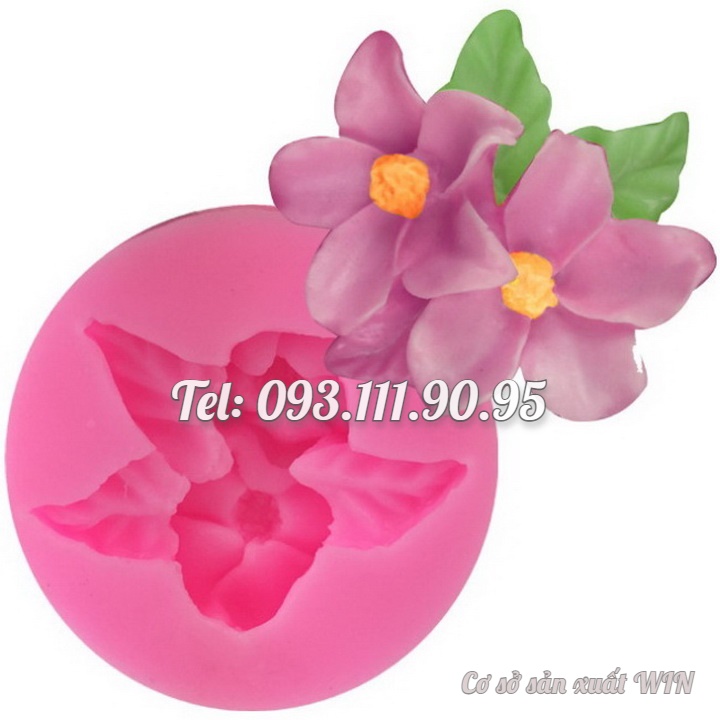 Bộ 6 khuôn silicon làm bánh, rau câu hoa mẫu đơn, hoa hồng, cúc, cẩm chướng, bông dừa cạn và lá - Mã số Q 1159