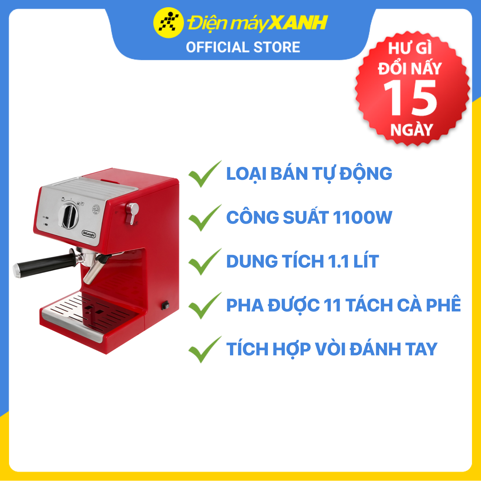 Máy Pha Cà Phê Delonghi ECP33.21.R - Hàng chính hãng