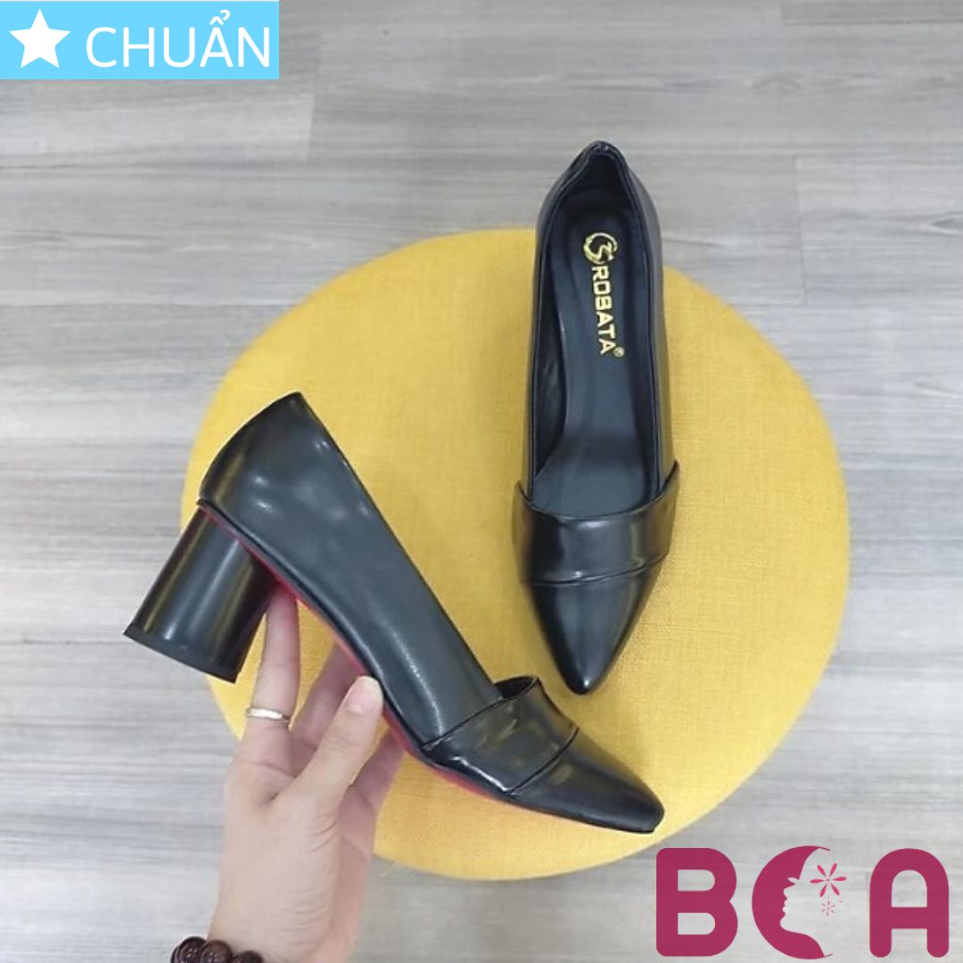 Giày cao gót nữ màu đen 5p RO303 ROSATA tại BCASHOP thanh lịch và êm ái theo phong cách basic cho cô nàng công sở