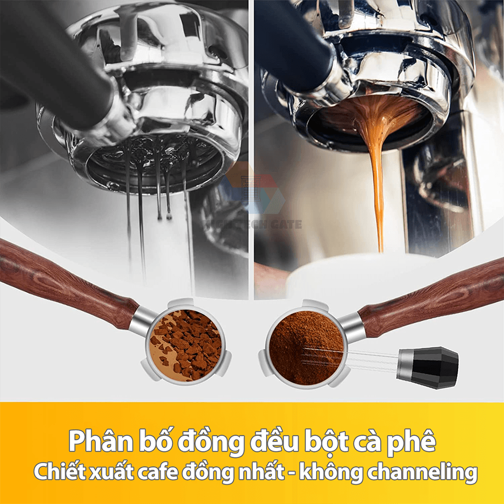 Kim đánh tơi bột cà phê WDT, phân bổ đồng đều pha chế Espresso, dụng cụ máy pha cafe chuyên nghiệp, chống bón cục, pha máy chiết xuất giảm channeling, hàng chính hãng