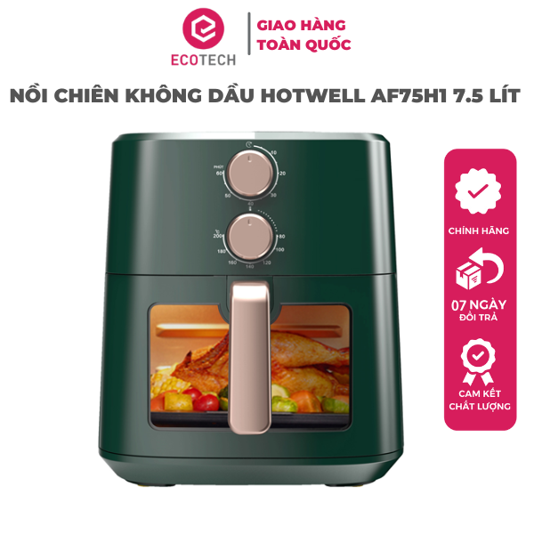 Nồi Chiên Không Dầu HOTWELL AF75H1 7.5 Lít Màu Xanh, Bảo Hành 12 Tháng, 1 Đổi 1 Trong 100 Ngày - Hàng Chính Hãng