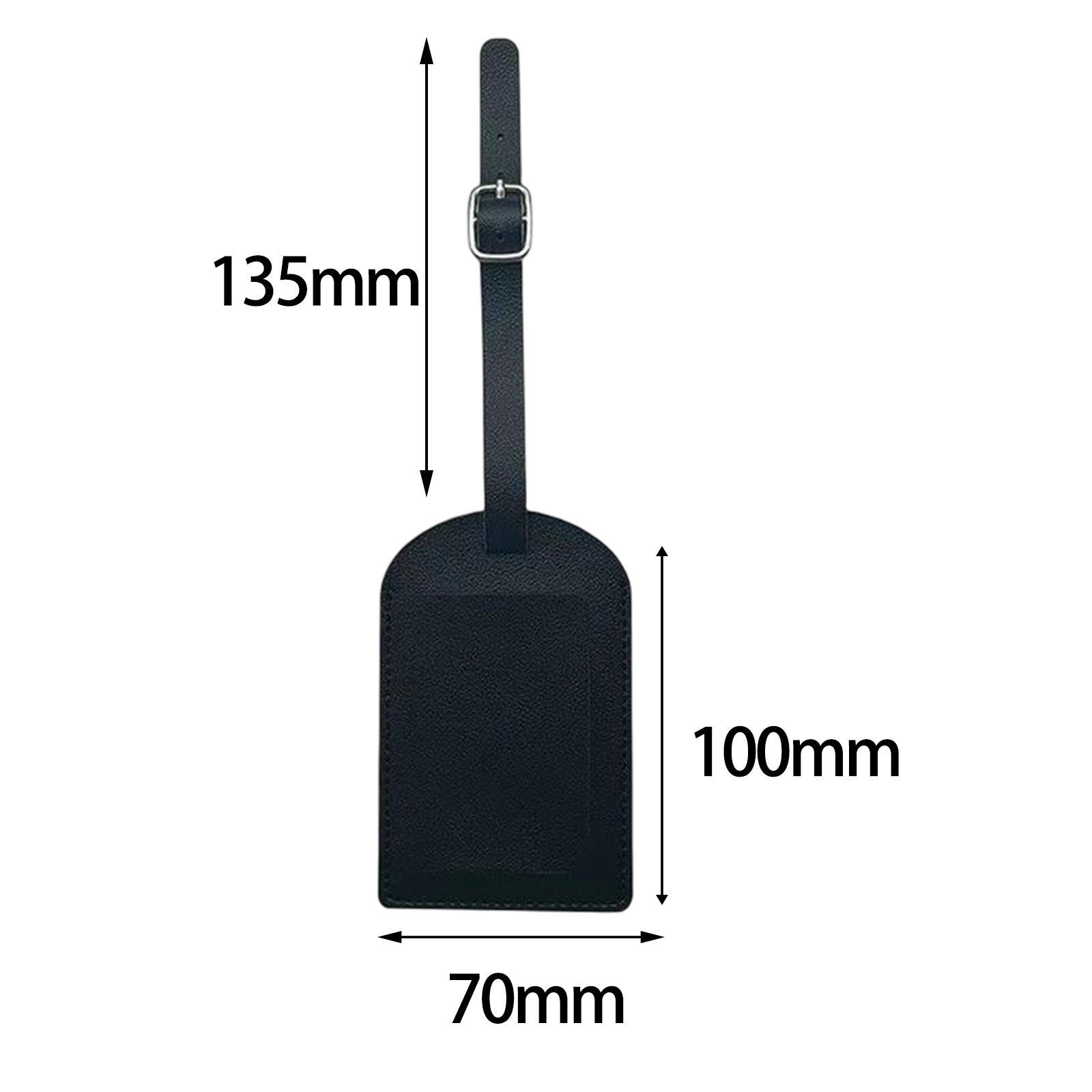 PU Leahter Luggage Tags Travel Accessories Suitcase Tags Privacy Backpack Black