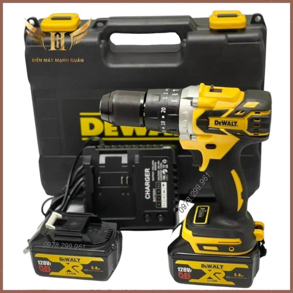 Máy Khoan Pin DeWaLT 118V, Máy Bắn Vít Động Cơ Không Chổi Than, 3 Chức Năng Có Búa, Tặng Bộ Phụ Kiện Như Hình