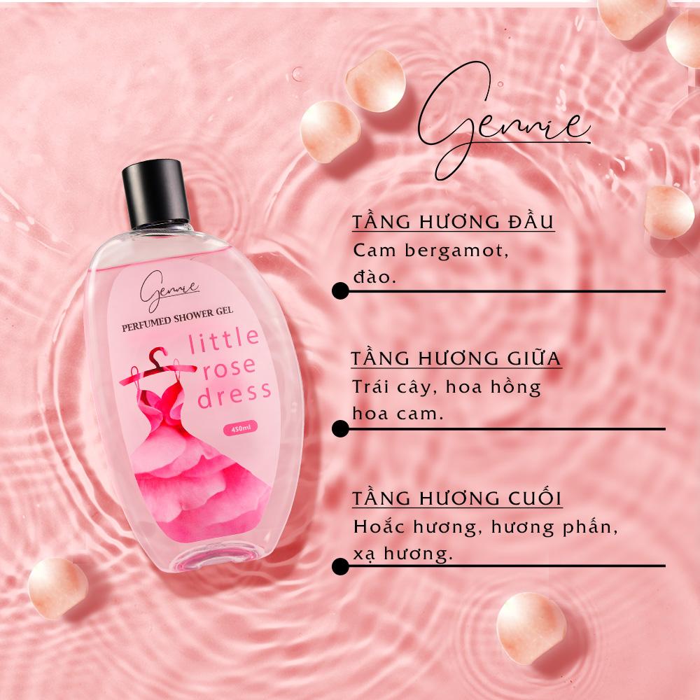 Sữa Tắm Nước Hoa Gennie Little Rose Dress Shower Gel Độc Đáo và Khác Biệt 450ml