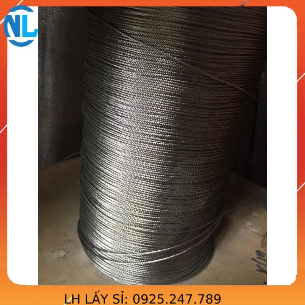 100m cáp inox  304 loại 1ly, dây cáp không han rỉ chuẩn cáp inox 304 cáp thép giá sỉ