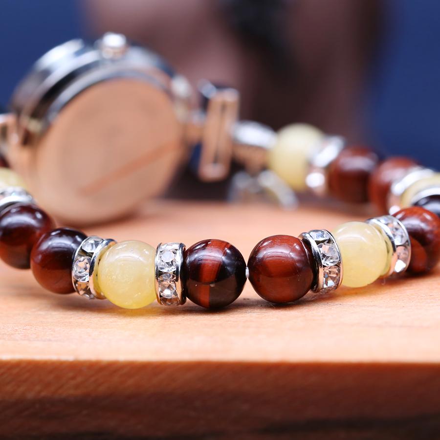 Đồng Hồ Mix Đá Mắt Hổ Đen Đỏ DHN28 Bảo Ngọc Jewelry