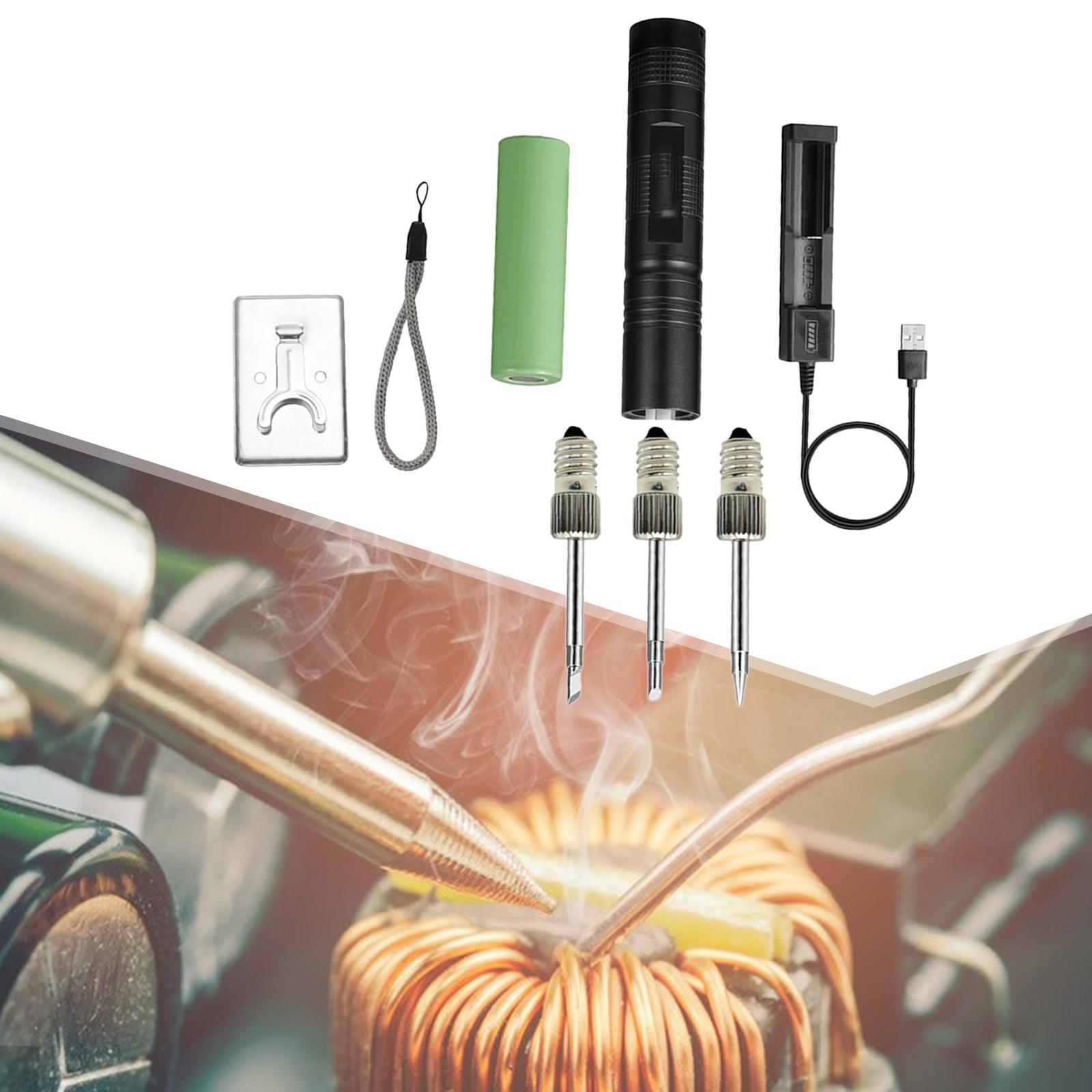 Aluminum Alloy Soldering Iron Kit USB Battery Powered Wireless Charging Welding Tool