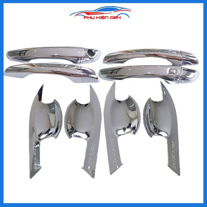 Ốp tay nắm hõm cửa chống trầy Accent 2018-2019-2020-2021 vân carbon/mạ crom bảo vệ cửa xe ô tô