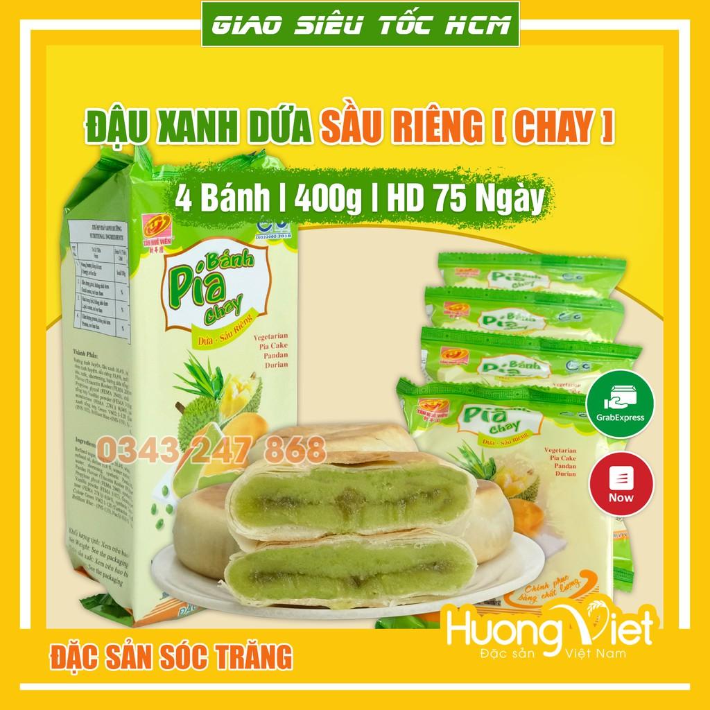 Bánh pía CHAY DỨA sầu riêng Tân Huê Viên 400g, bánh pía không trứng Tân Huê Viên Sóc Trăng