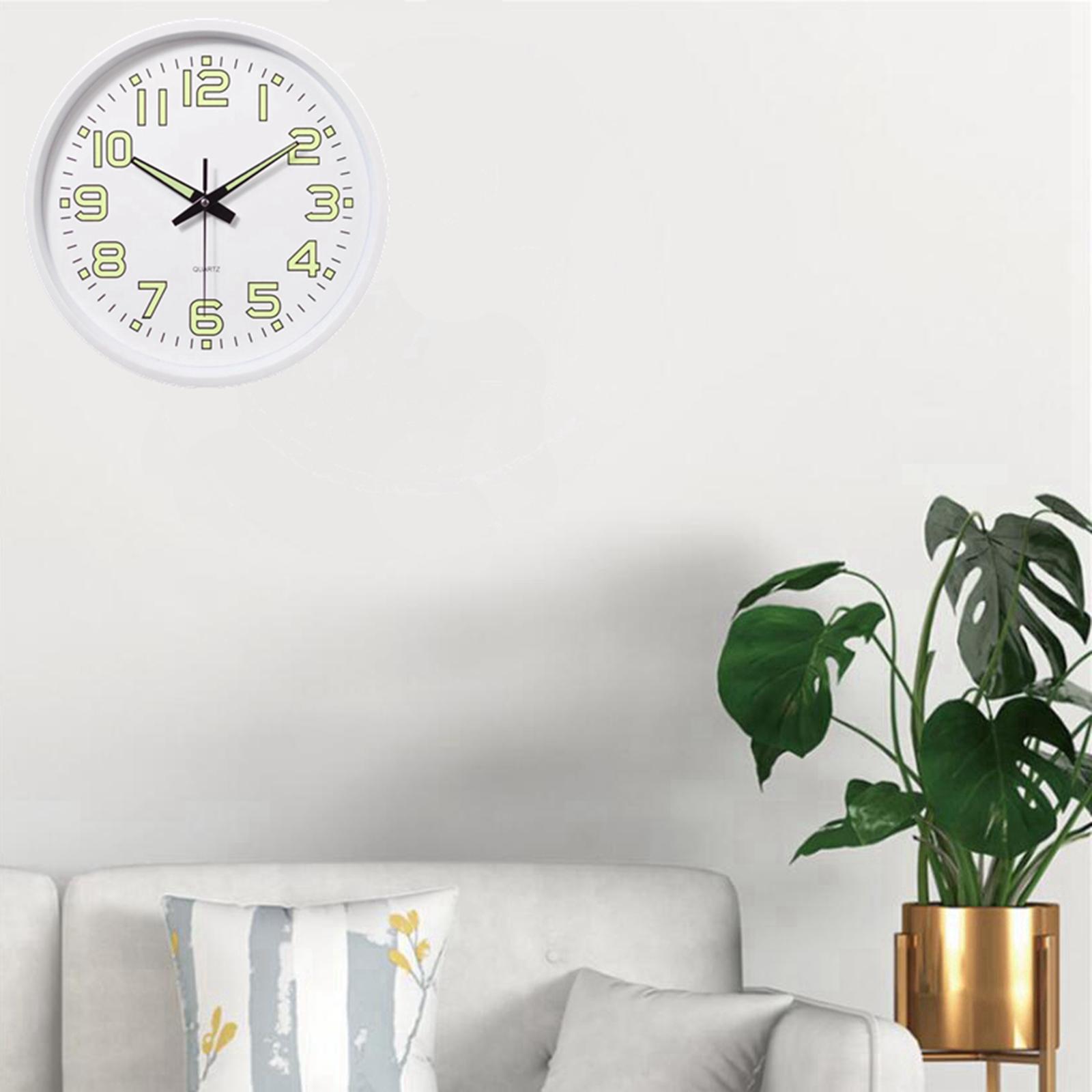12 Inch Luminous Wall Clock Night Lights Round Wall Clock Easy to Read for Living Room and Bedroom
