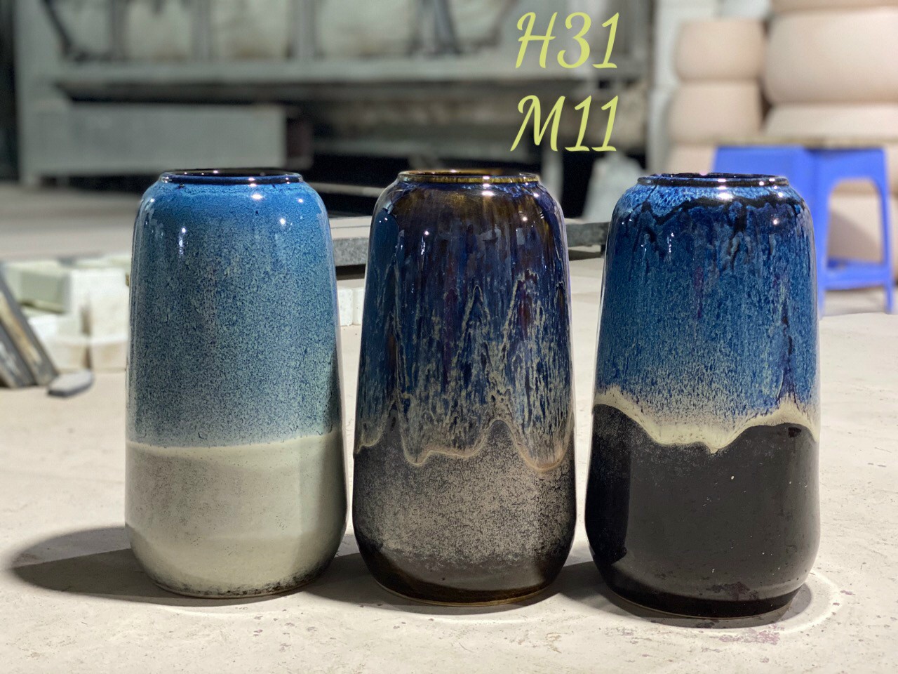 BÌNH HOA MEN HỎA BIẾN CAO 31 MIỆNG 11CM.