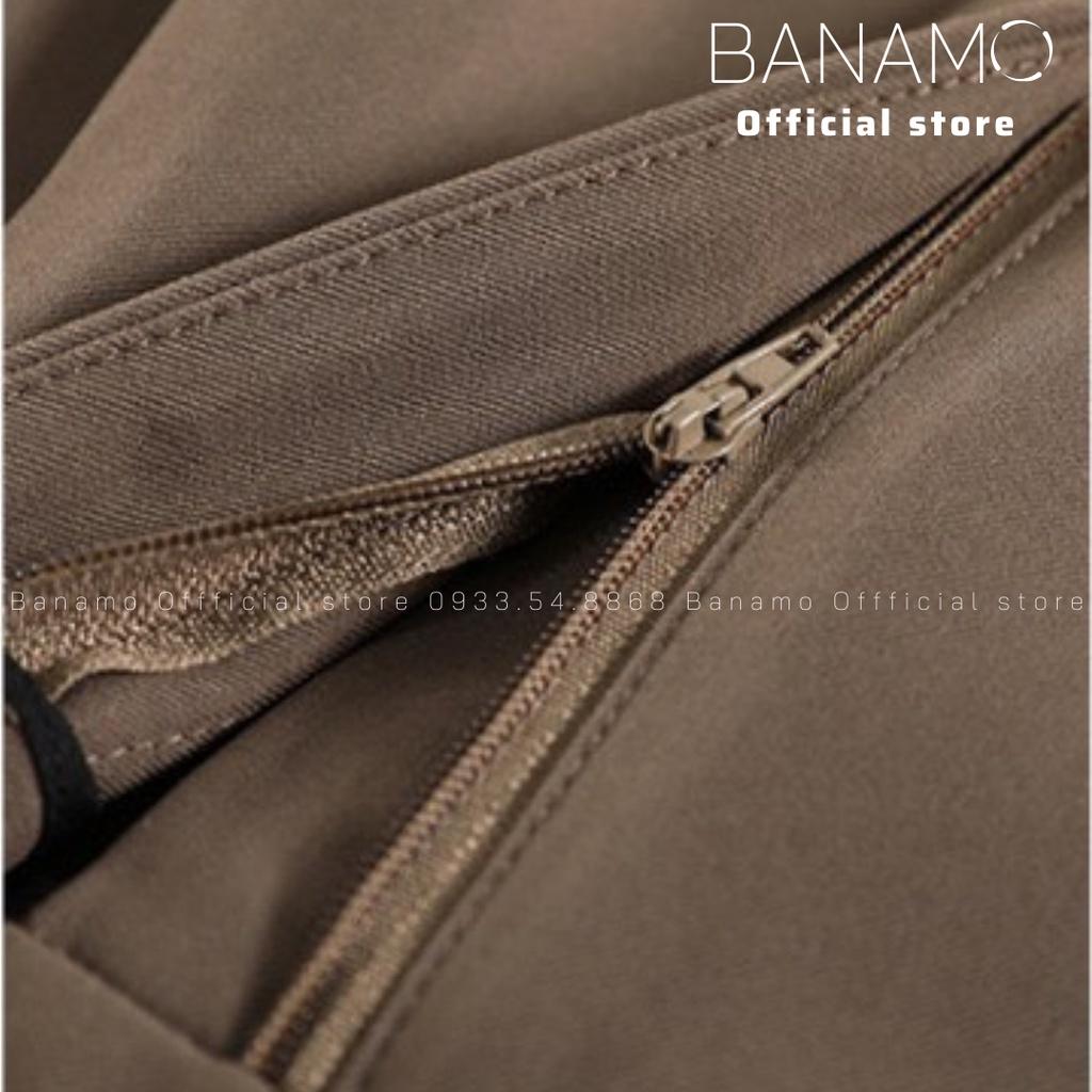 Quần xuông ống rộng ulzzang thắt nơ 1 bên chất cao cấp thời trang Banamo Fashion ống rộng nơ 972