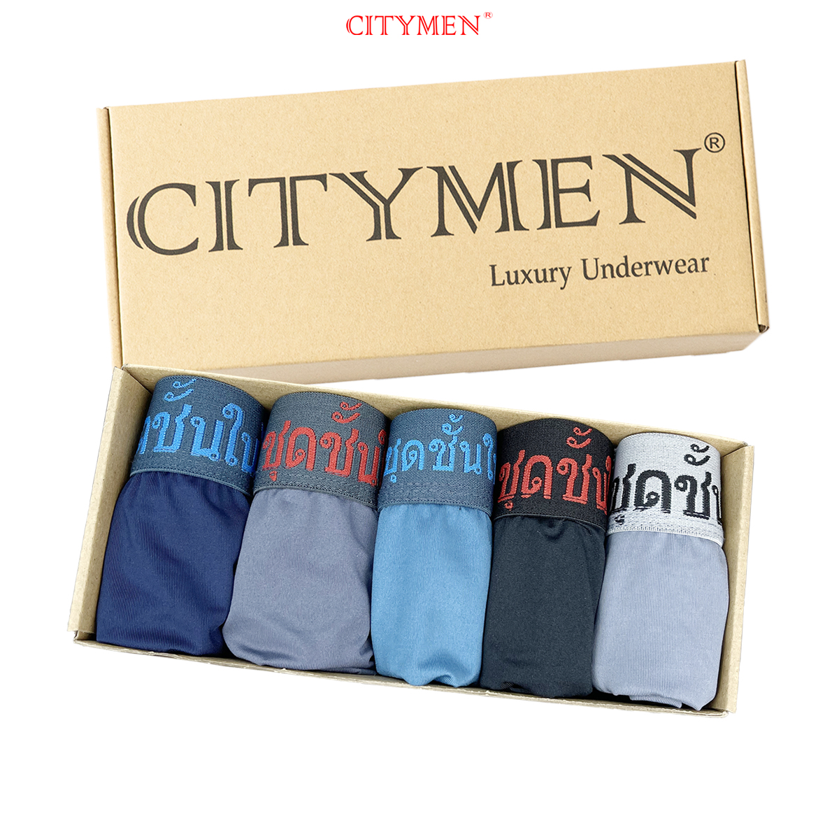 Hộp 5 Quần Lót Nam lưng Thái hiệu CITYMEN vải lạnh co giãn 4 chiều cao cấp, sịp nam - LMTK-THAIAL