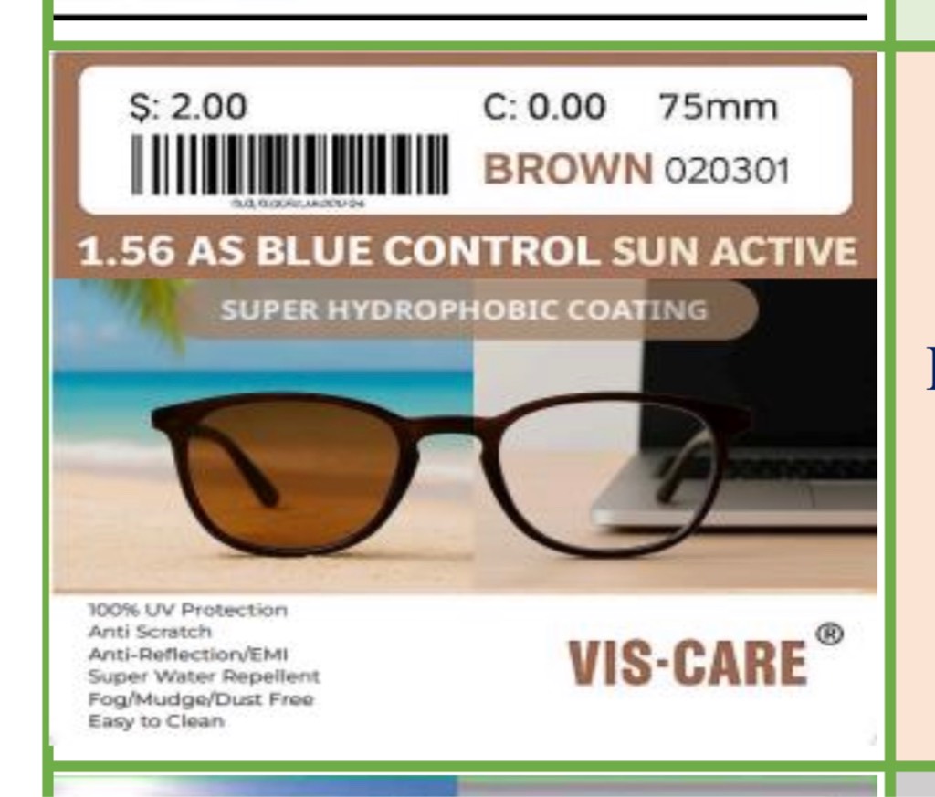 Tròng viscare 1.56 cận/viễn/loạn đổi màu chống ánh sáng xanh chính hãng mắt kính OURESS