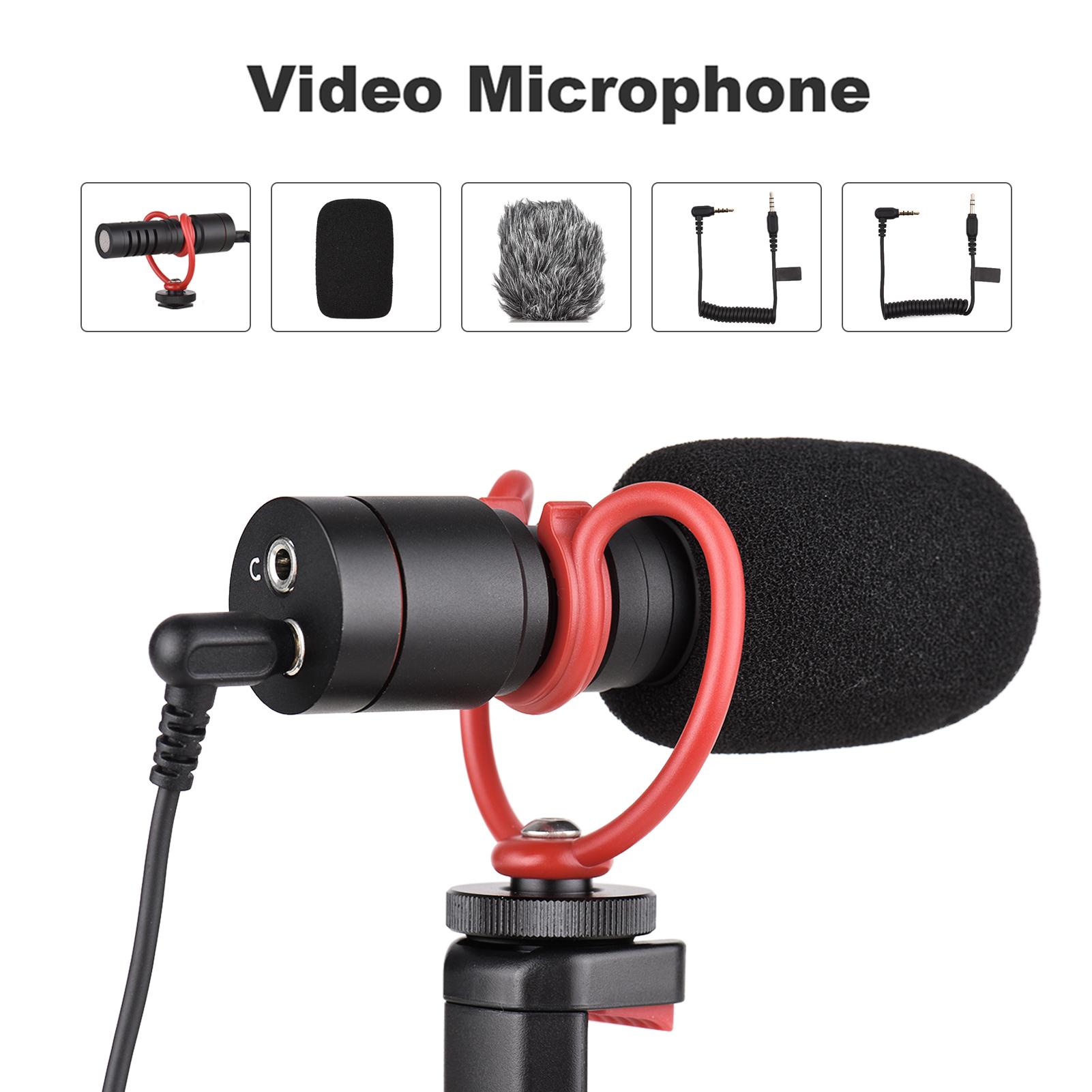 Smartphone Video Kit Phone Vlog Kit with Desktop Tripod+Phone Holder+Supercardioid Condenser Microphone with Shock Mount