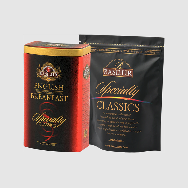 Trà đen Ceylon Basilur English Breakfast cao cấp - 100g (Hộp thiếc)