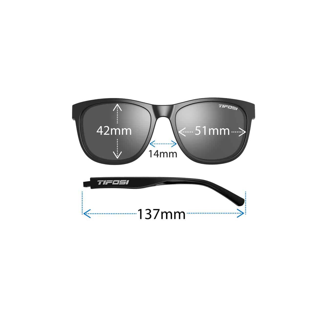 Kính mát thể thao tự đổi màu Unisex Tifosi Swank - Gọng Satin Onyx Fade, Tròng Smoke Fototec