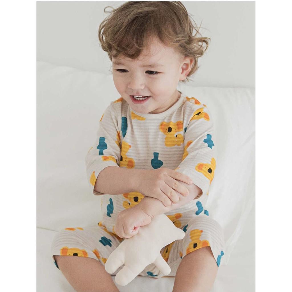 BỘ LỬNG CAO CẤP BÉ TRAI NỘI ĐỊA HÀN, CHẤT COTTON GIẤY ORGANIC, CON CHÓ