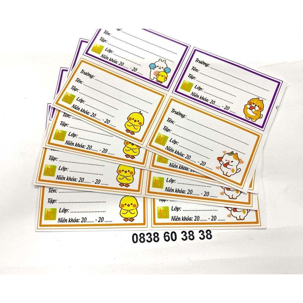 20 Nhãn Vở Hoạt Hình Cute - Nhãn Tên Hoạt Hình