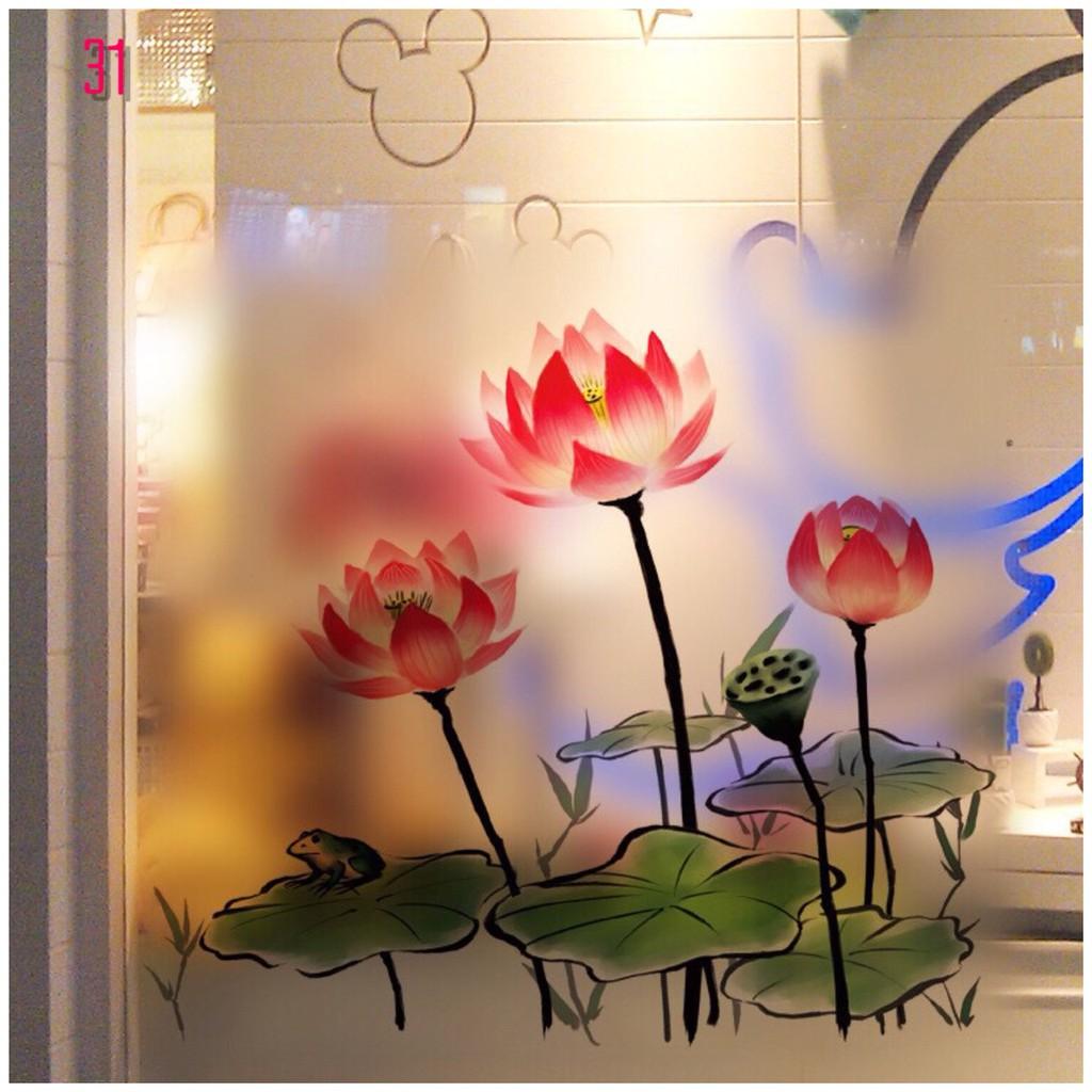 COMBO 2 Tấm Decal dán kính cao cấp nhiều mẫu khổ 60x58cm