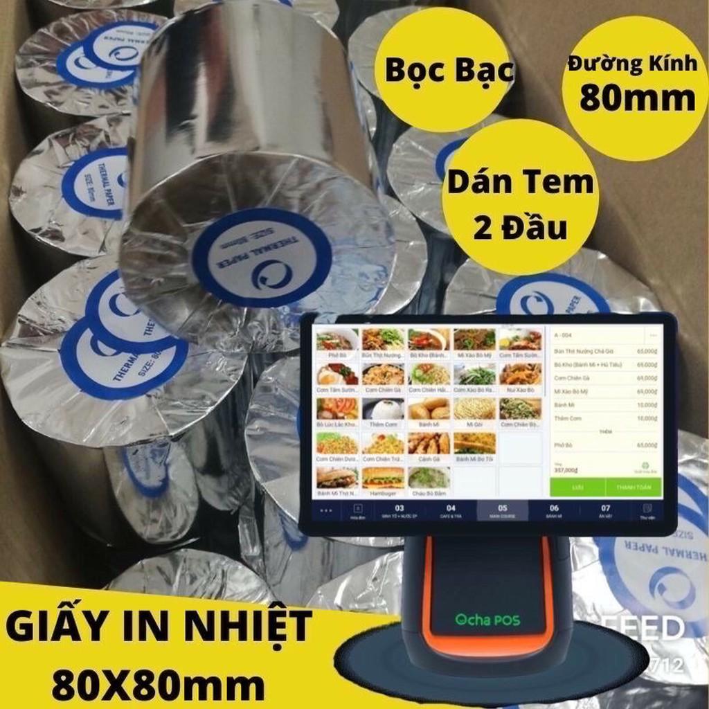 50 cuộn giấy in nhiệt k80x80m, giấy in bill, in hóa đơn Ocha