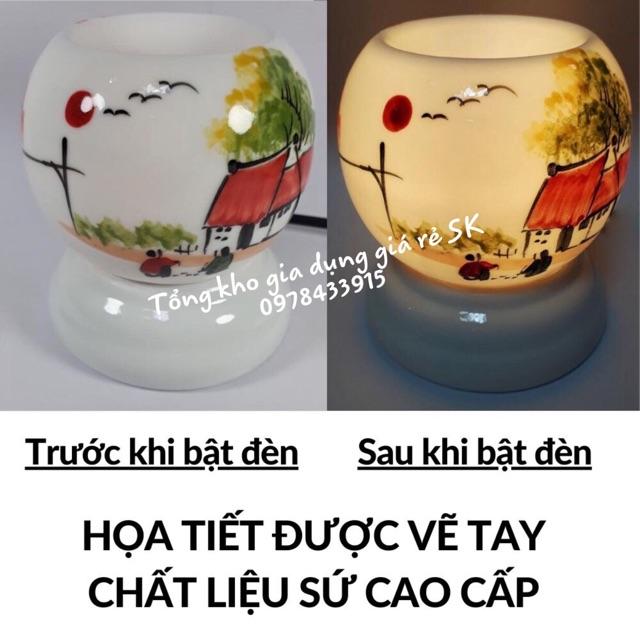 Đèn xông tinh dầu hoạ tiết đẹp, hàng Bát Tràng toàn mẫu hot giao ngẫu nhiên