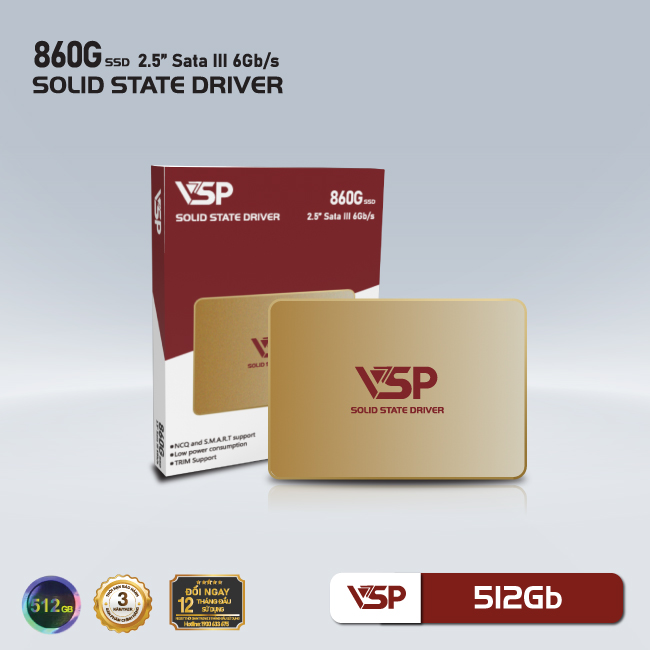 Ổ cứng SSD VSP 512GB 860G QVE Sata III 2.5inch - Hàng chính hãng Tech Vision phân phối