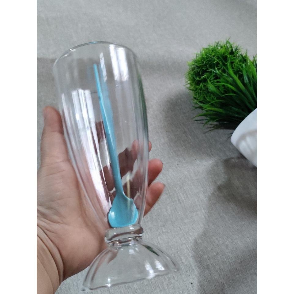 Bộ 6 ly uống sinh tố, ly ăn chè, ly bán hàng quán Ø 8.0 x 19.0 cm 410 ml nhựa acrylic trong bền đẹp