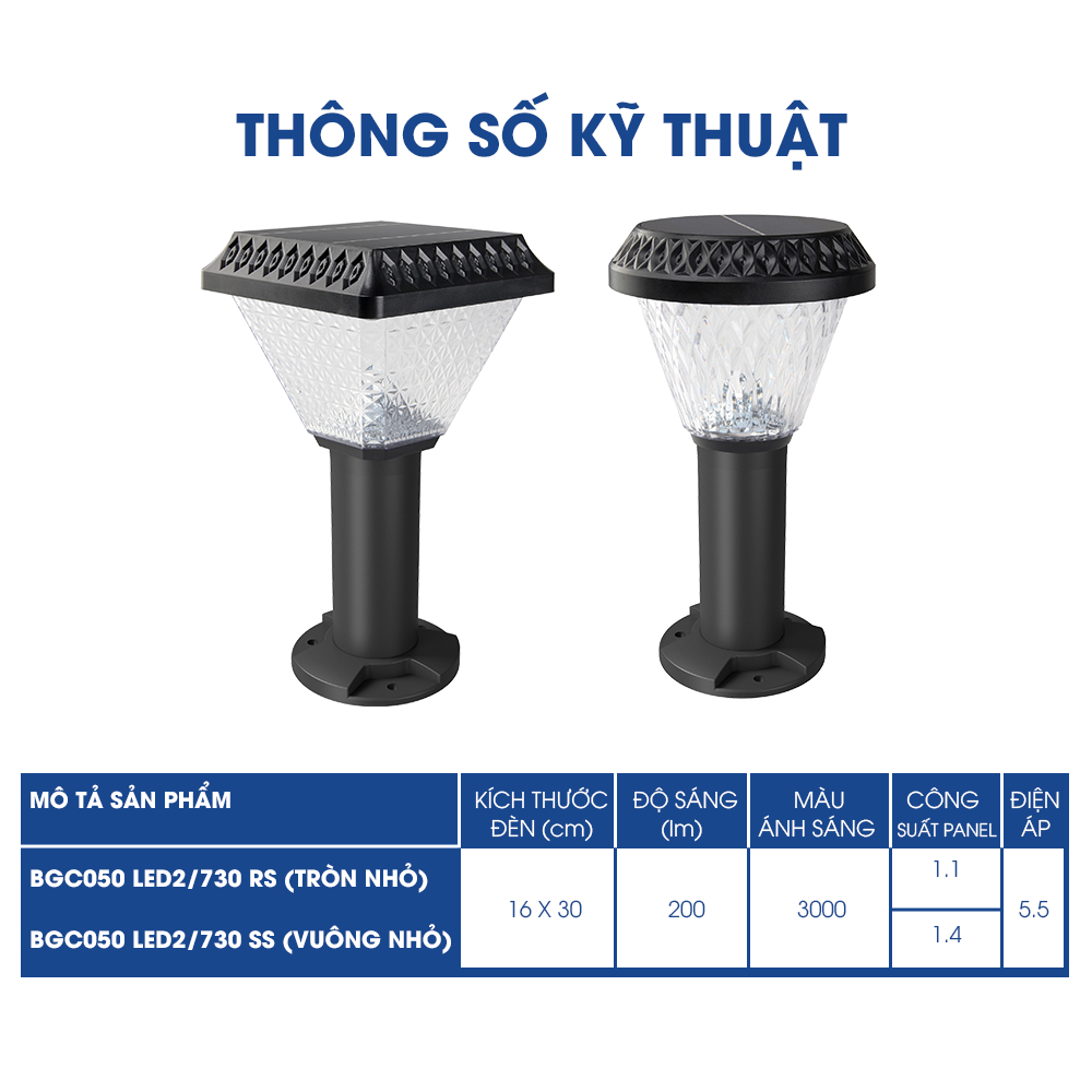 Đèn cắm cỏ Philips năng lượng mặt trời (full mẫu mã) BGC050