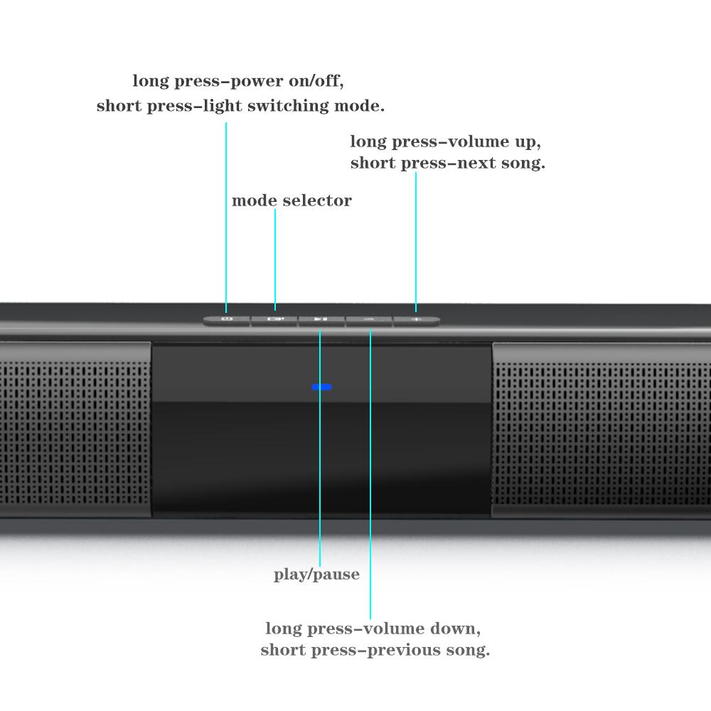 Thanh âm thanh không dây bluetooth hifi loa tv nhà hát sân nhà soundbar cho sản phẩm di động pc pc 3,5mm Color: 330X50X50mm BS28A