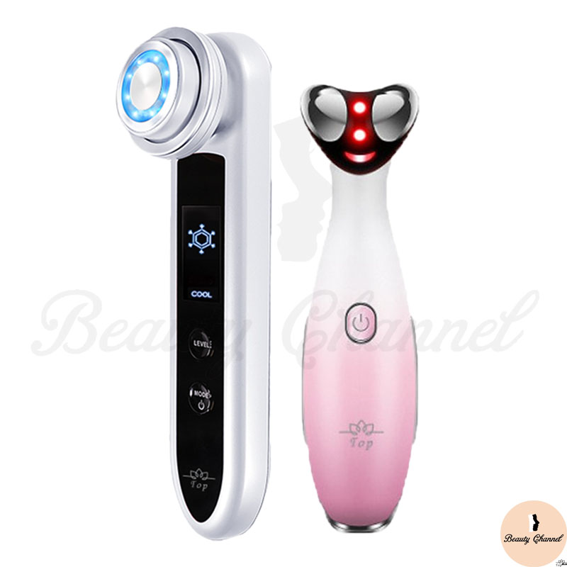 Máy Massage Mặt Chăm Sóc Da 7 in 1 Photon Nóng Lạnh – EMS Nâng Cơ – Sóng RF Hạn Chế Nếp Nhăn – Ánh Sáng Sinh Học, Làm Sạch – Căng Mịn Da Mặt Kèm Máy Massage Mắt RF Tần Số Vô Tuyến Làm Mờ Nếp Nhắn - Quầng Thâm 