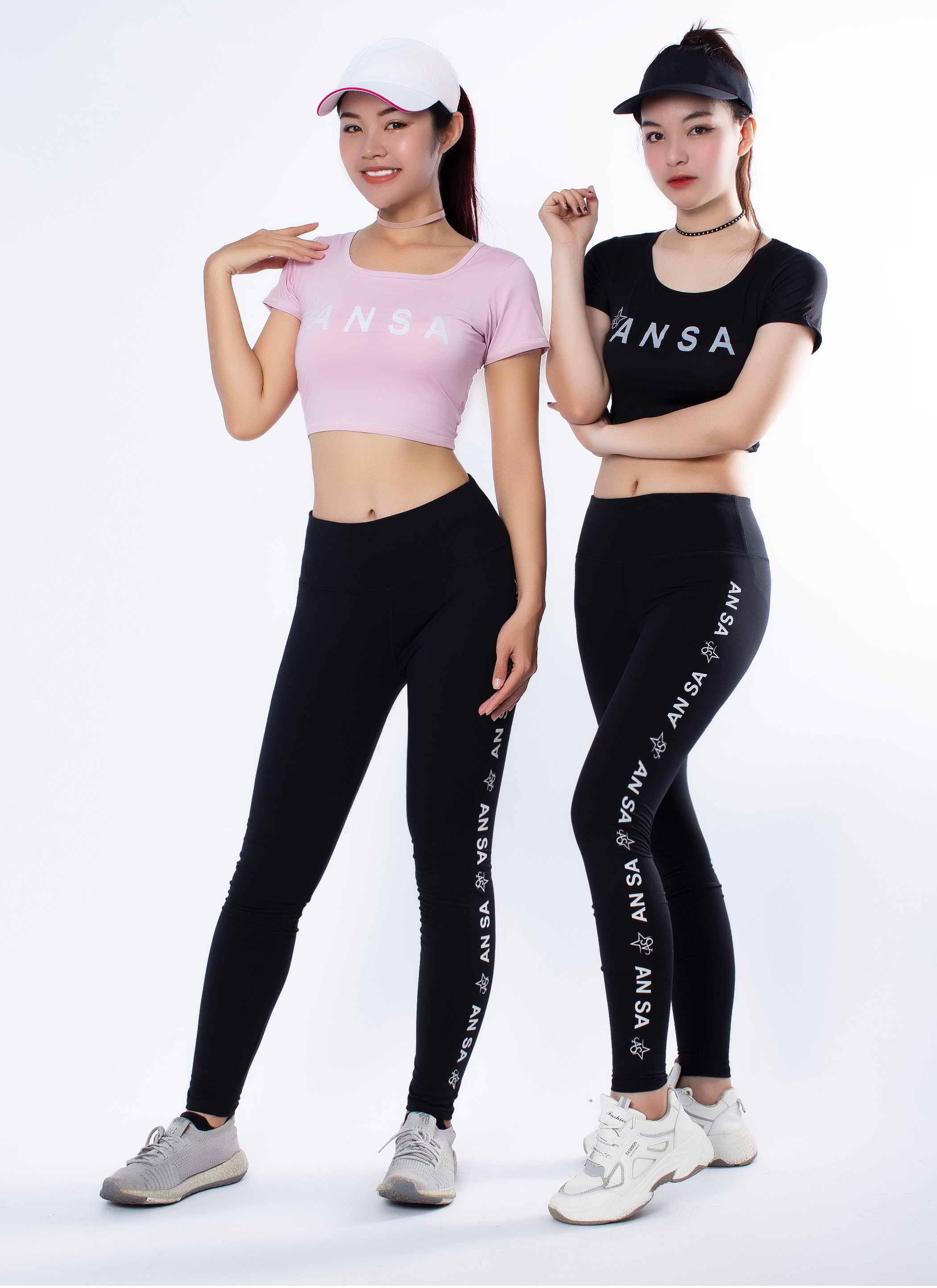 Quần tập legging dài thể thao nữ in chữ