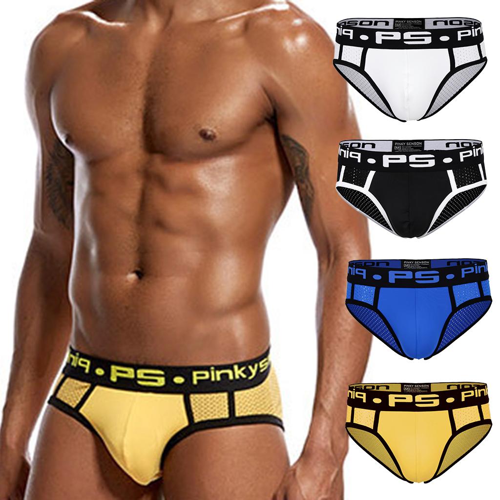 Men's Breathable Mesh Panties Low Rise Briefs Underwear