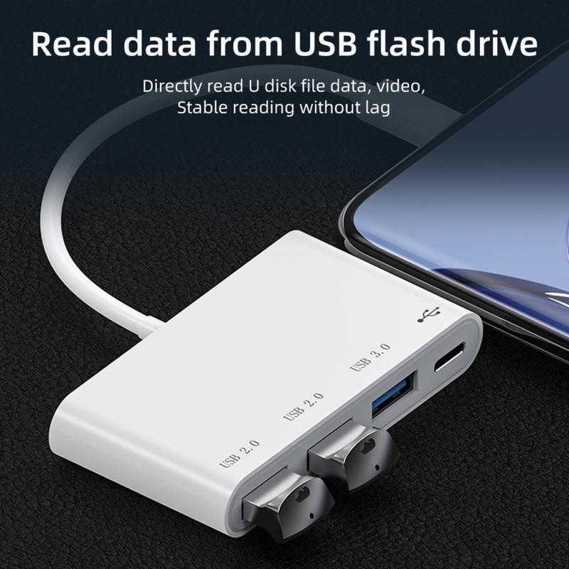 Hub ANKNDO chia 4 cổng usb 2.0 3.0 tốc độ cao 4 trong 1 cho Laptop Notebook
