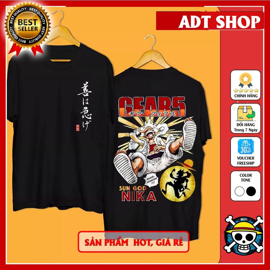Áo Thun In Hình Monkey D. Luffy Gear 5 Mẫu Áo Trắng và đen Cực Đẹp, Cực Ngầu