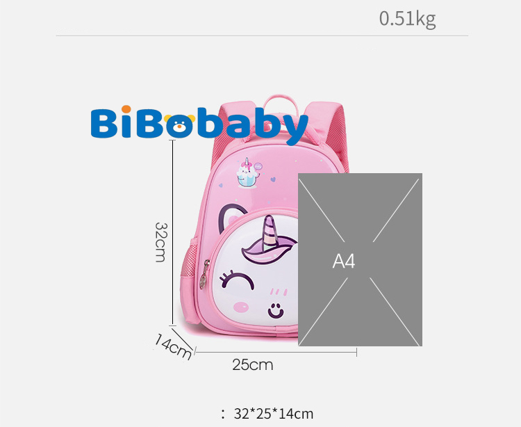 Balo cho bé mẫu giáo họa tiết in hình thú 3D nổi ngộ nghĩnh dễ thương đáng yêu Bibobaby 2872